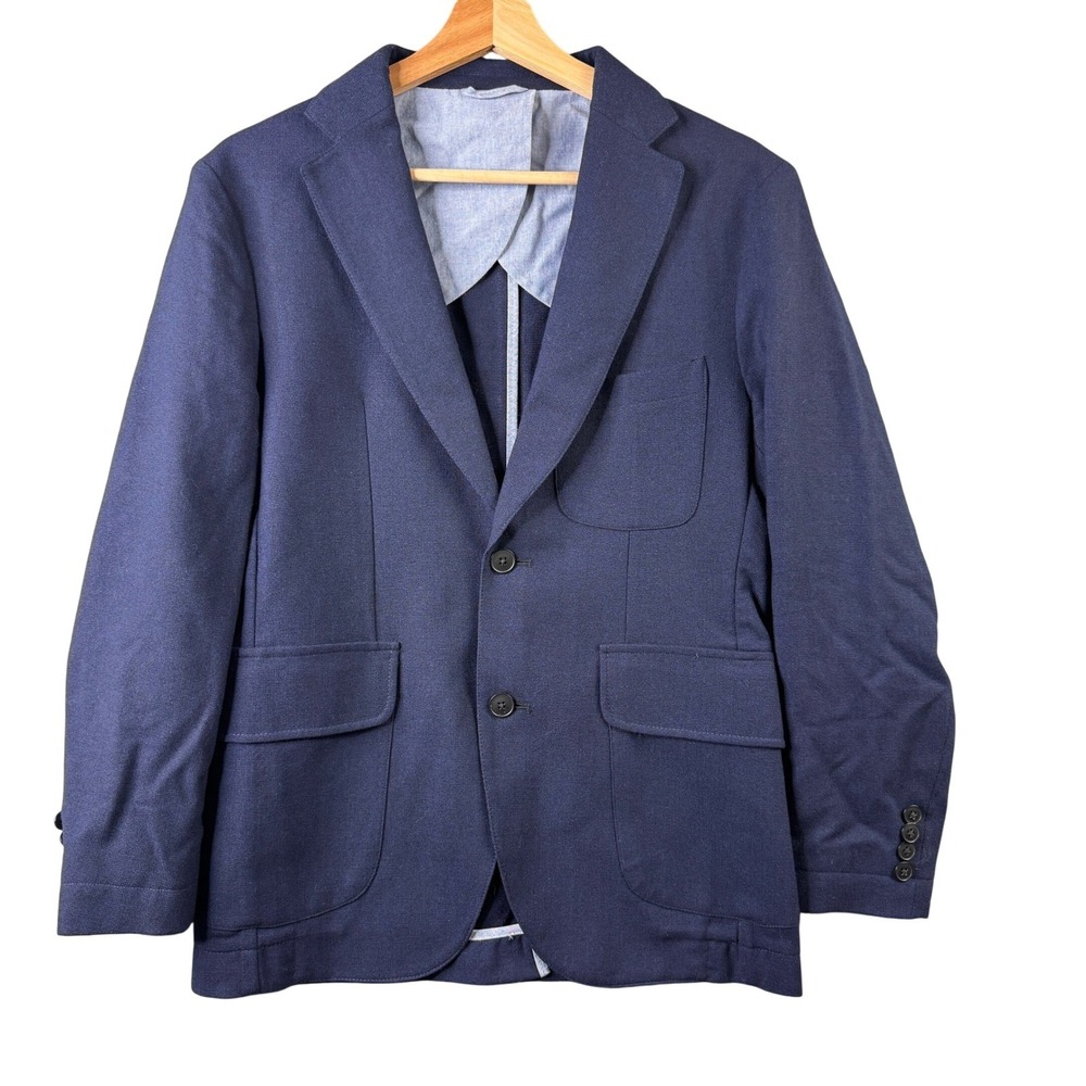 Taylor Stitch Mens 36R Navy Blue Wool Gibson Jacket Unstructured Blazer Portugal